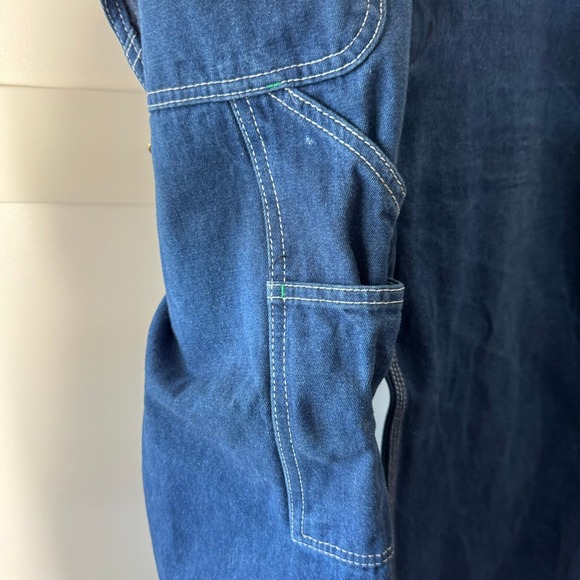 Liberty Overalls Denim Blue Bib Style Classic Workwear Zip Front Pockets 40 X 32 - Picture 8 of 16